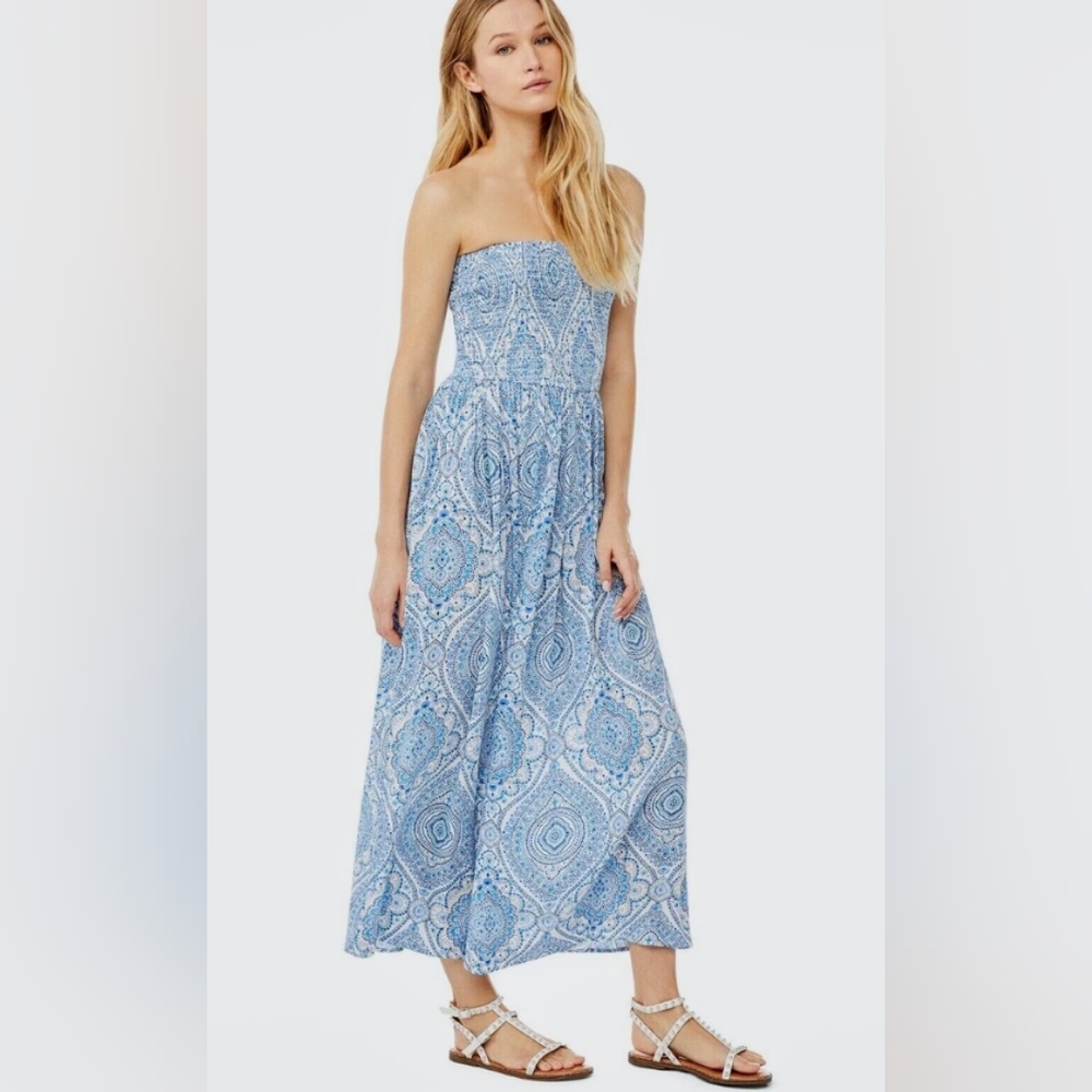 Scoop NYC Blue and Purple Casual Halter Dress